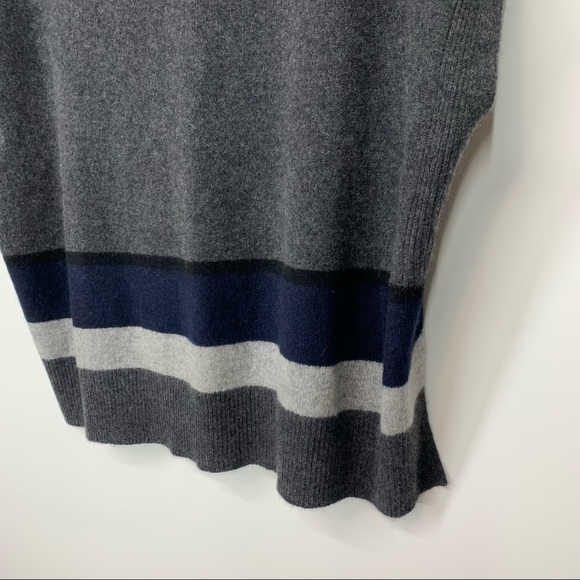 Oversized White & Warren 100% Cashmere Sweater Gray Navy Blue Multi Size XS/S - Picture 10 of 16